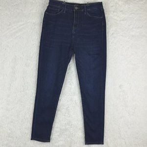 Urban Noble Womens Jeans Skinny Ankle Blue Denim Dark Wash Whiskering‎ High 28
